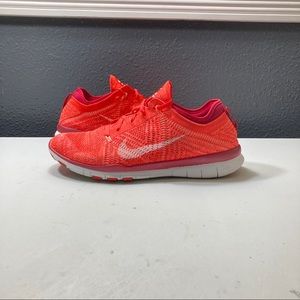 Nike Free TR Flyknit 5.0 Crimson Red Running Training Shoes Women’s Size 11.